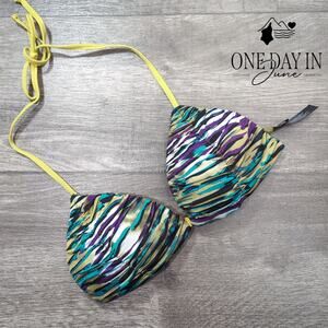 A.Che Padded Triangle Halter Bikini Top Size S